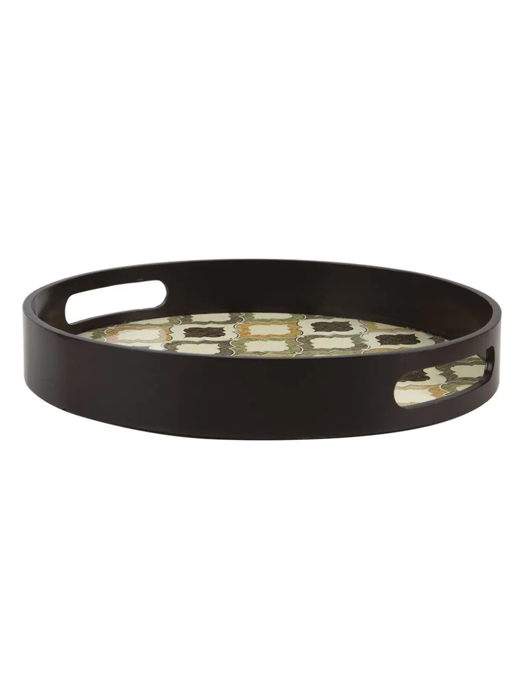 Brown Round Tray with handle - Market99
