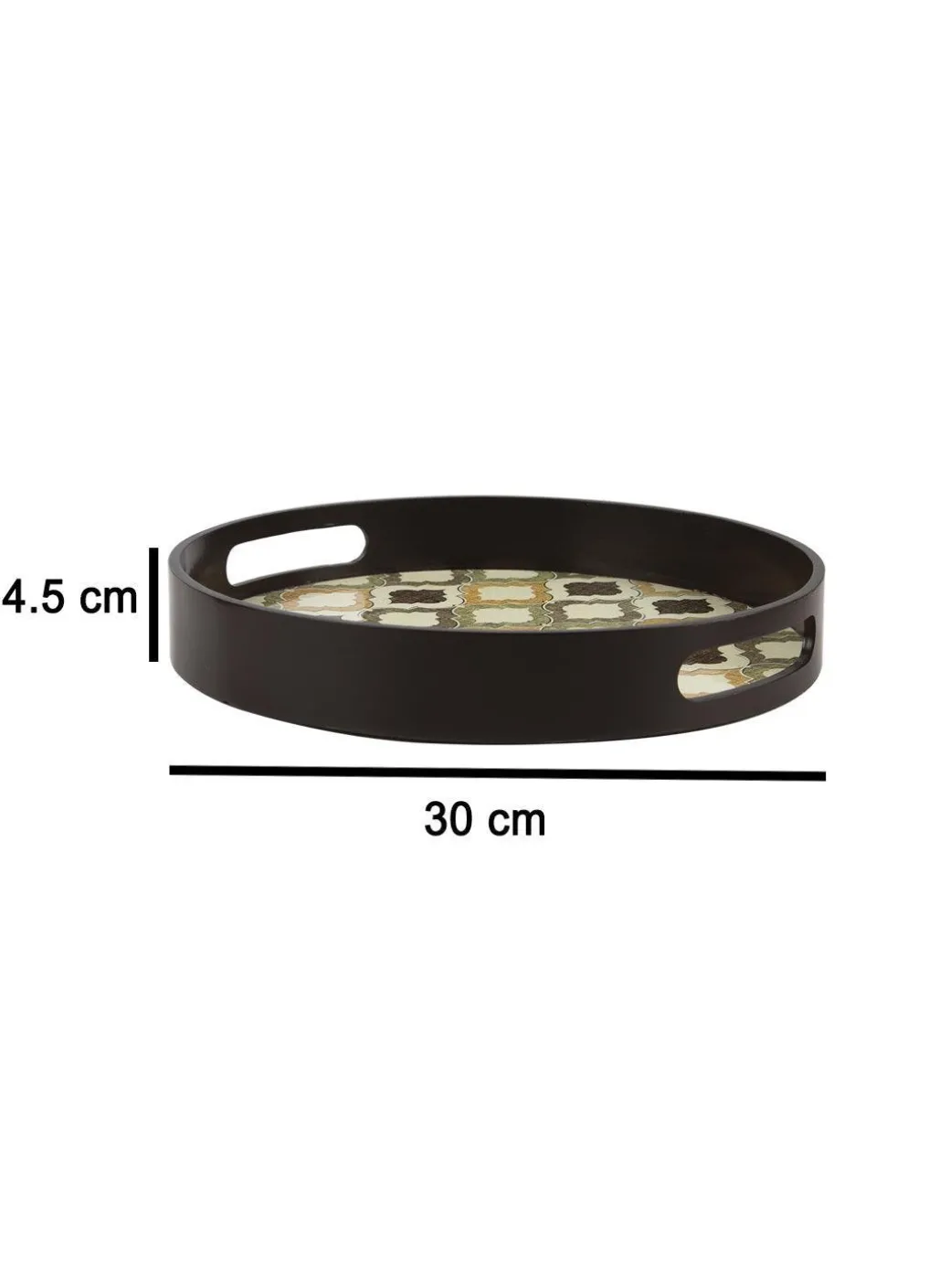 Brown Round Tray with handle - Market99