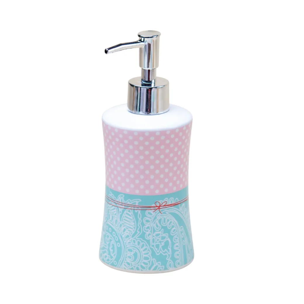 Ceramic Bathroom Set 4 - Polka Dot Print