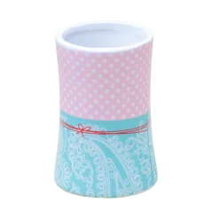 Ceramic Bathroom Set 4 - Polka Dot Print