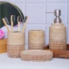 Ceramic Bathroom Set Of 4 - Stone Finish, Matte