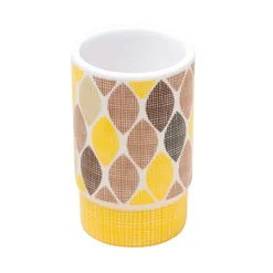 Ceramic Bathroom Set of 4 - Multi Leaf Pattern