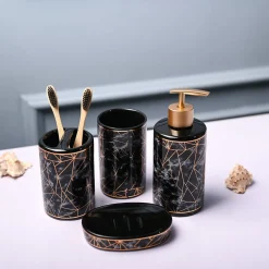 Ceramic Black Bathoom Set Of 4