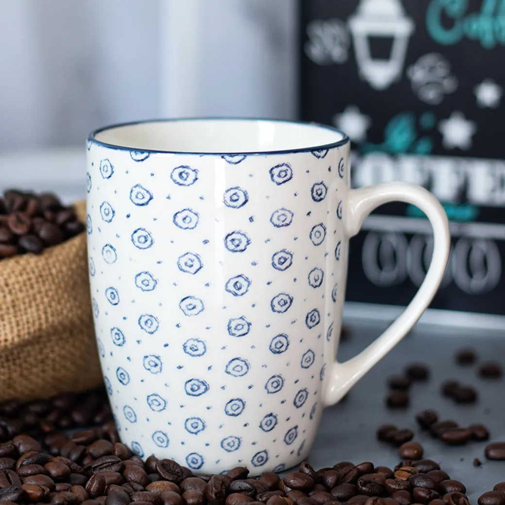 Ceramic Coffee Mug - 380Ml, Dot Repeat