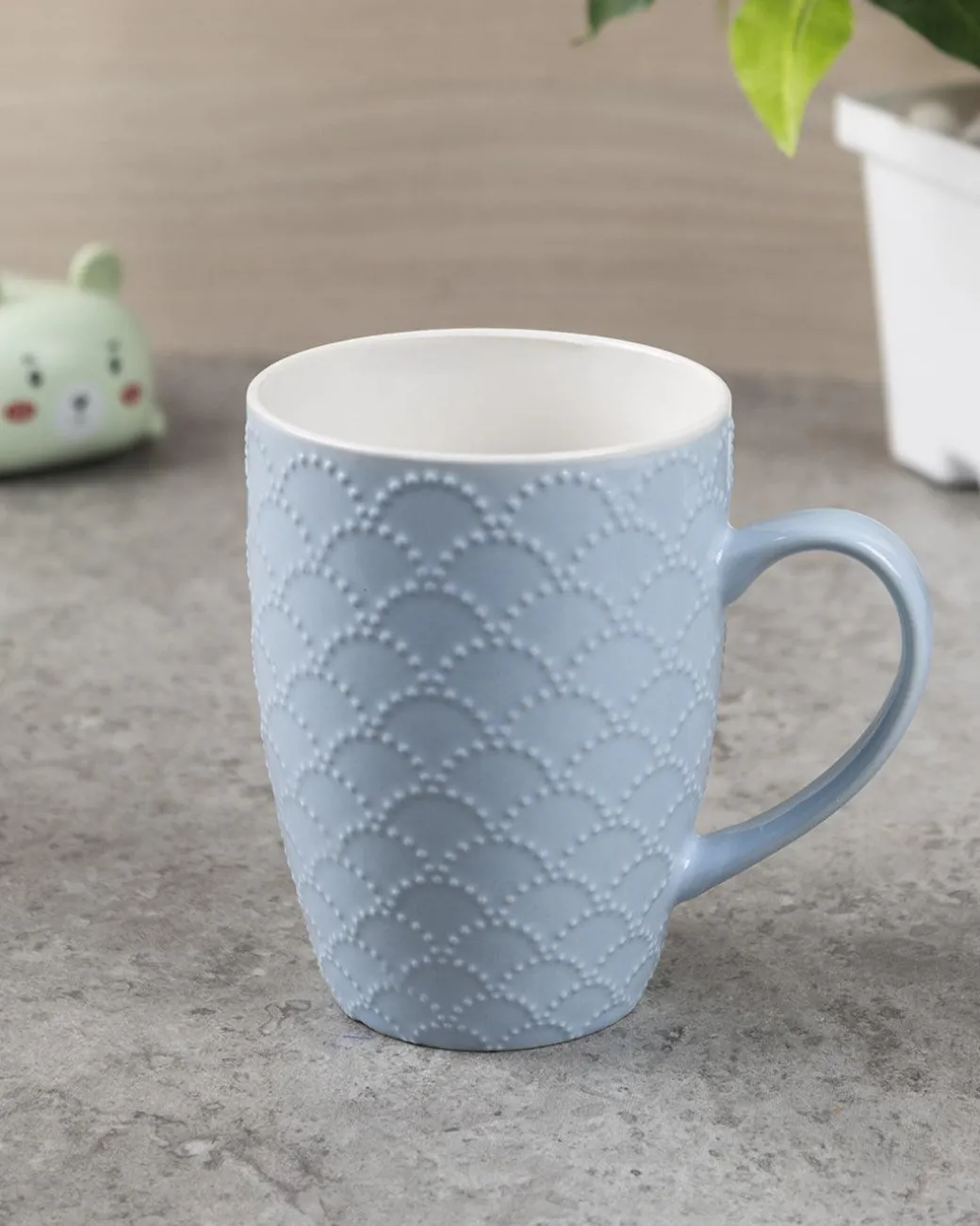 Ceramic Coffee Mug 330 mL (Light Blue & Blue)