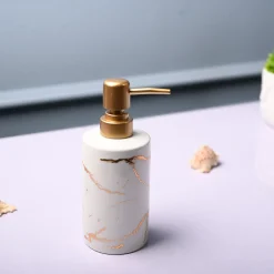 Ceramic Off White Soap Dispenser - Static Glossy Finish