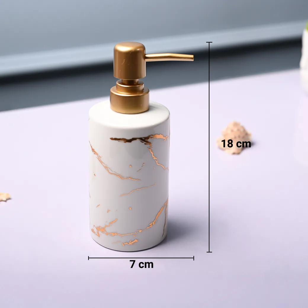 Ceramic Off White Soap Dispenser - Static Glossy Finish