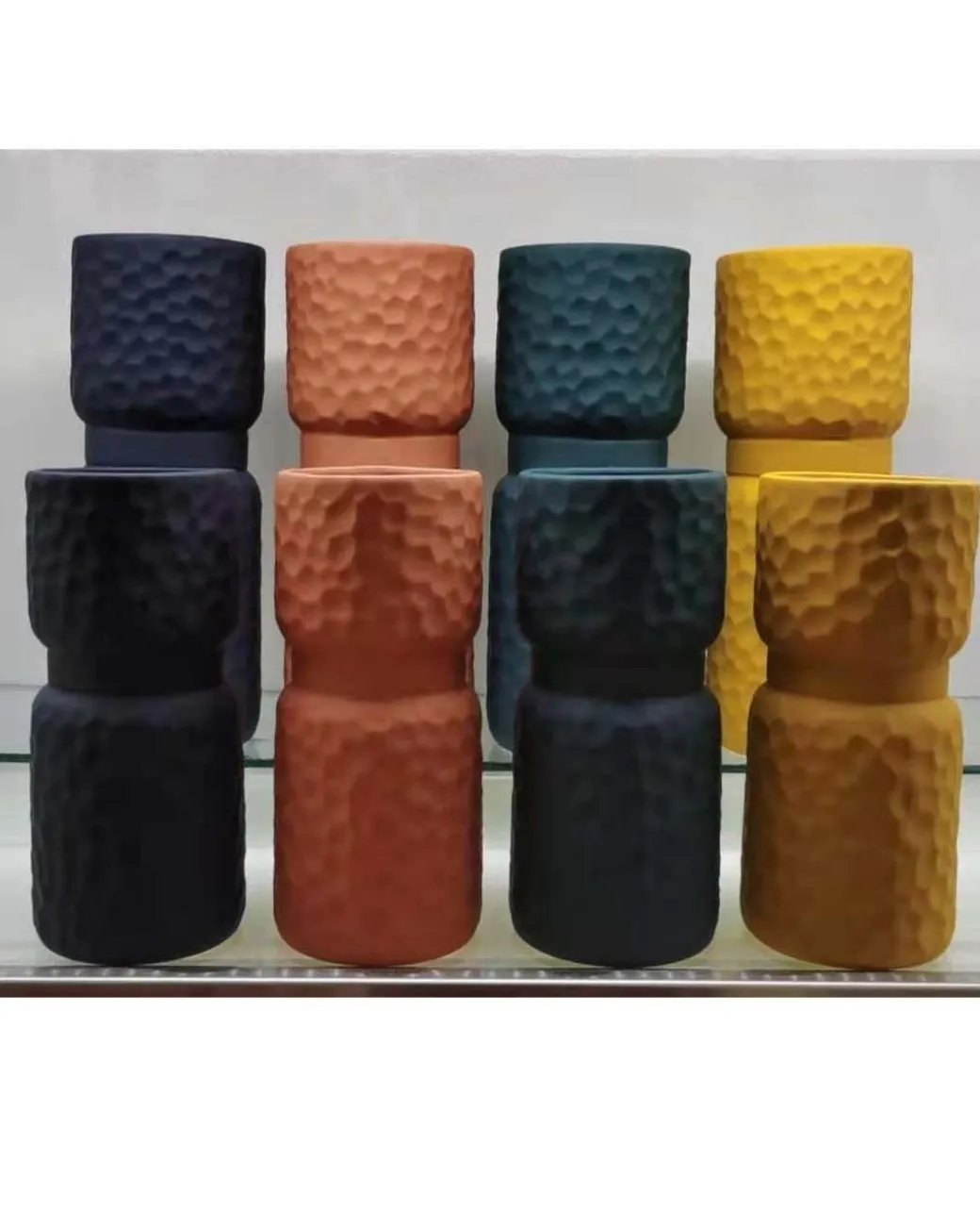 Ceramic, Vase, Engraved, Matt : Finish, Multicolor