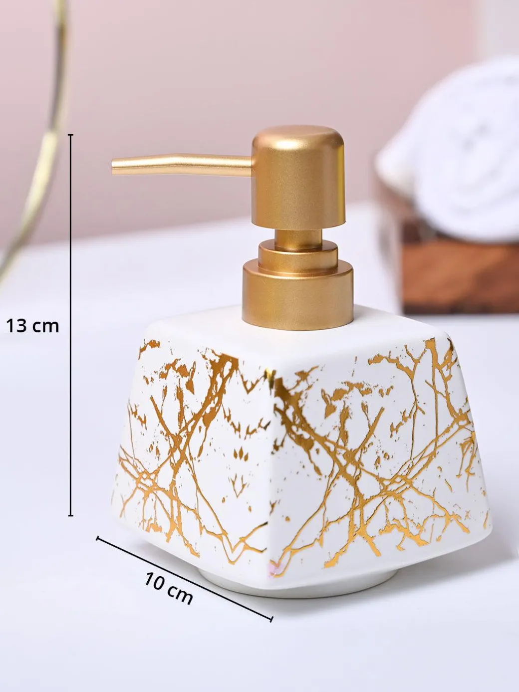 Chic Off White Rectangle Ceramic Soap Dispenser