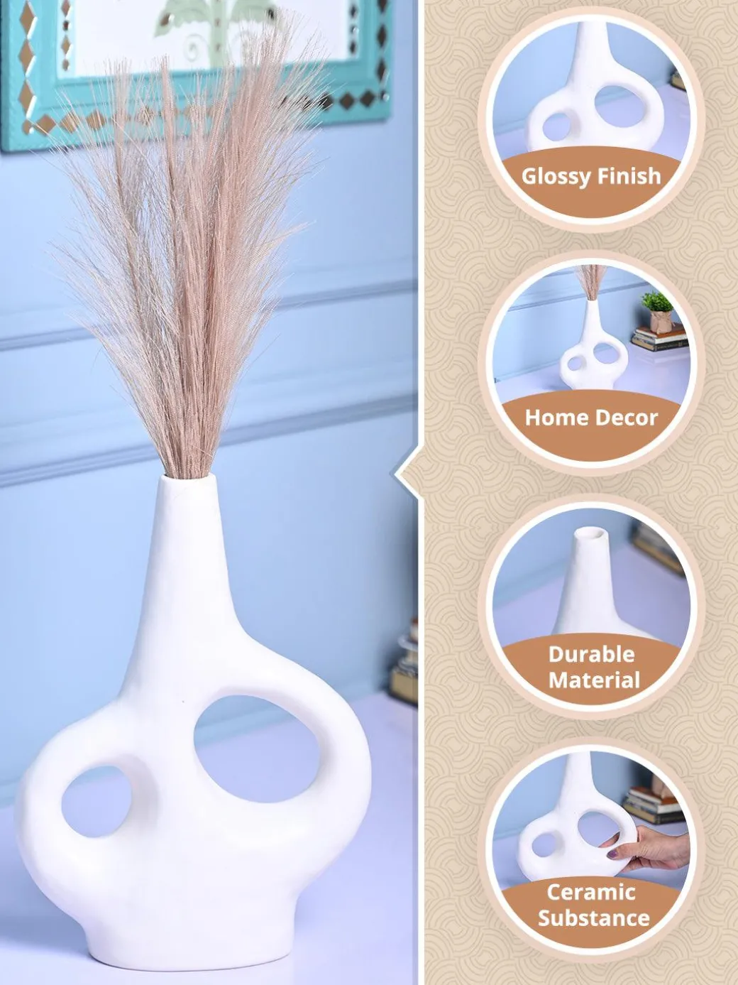 Chic White Ceramic Vase