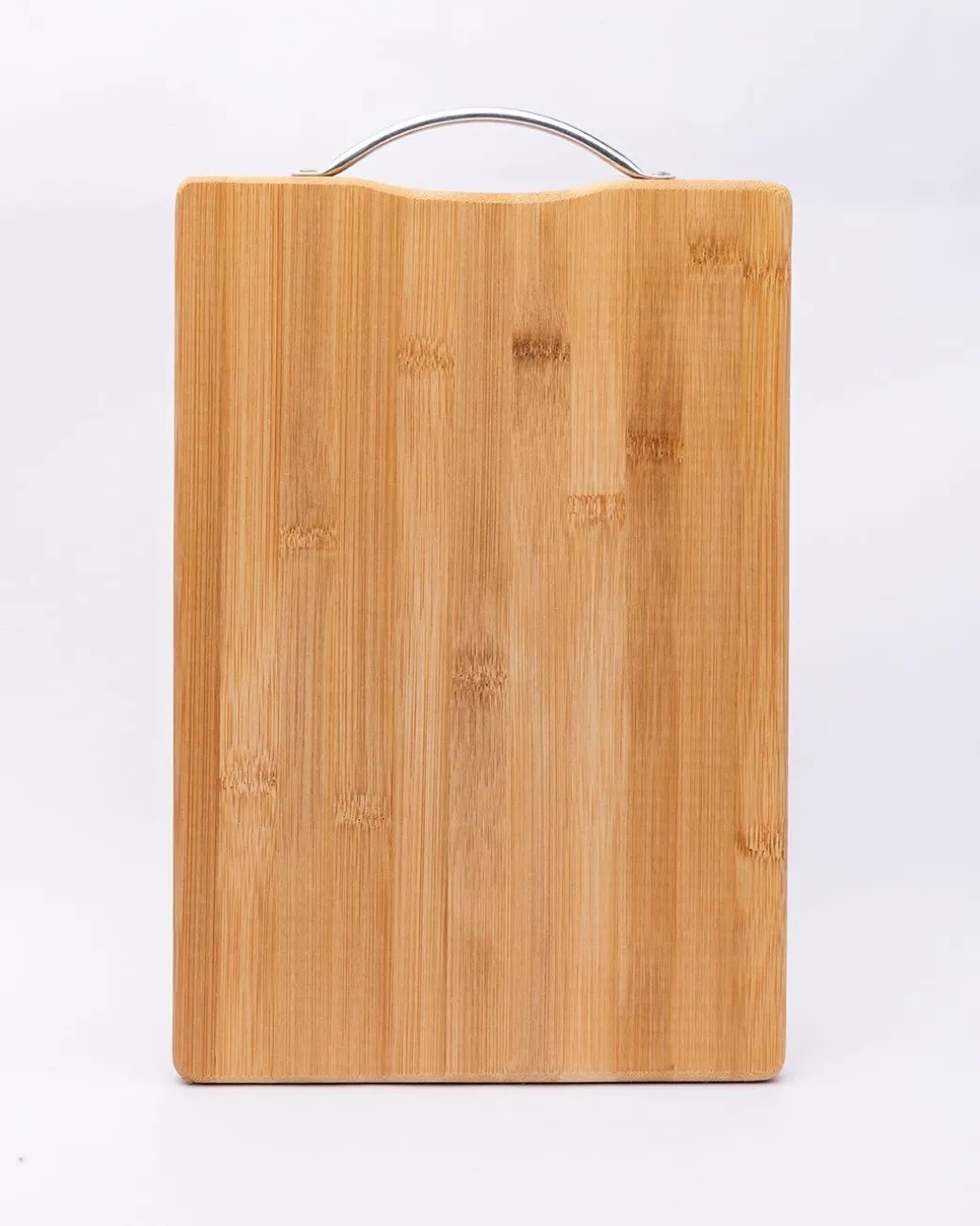 Chopping Board, with Metal Handle, Wooden Finish, Natural Wood Colour, Bamboo
