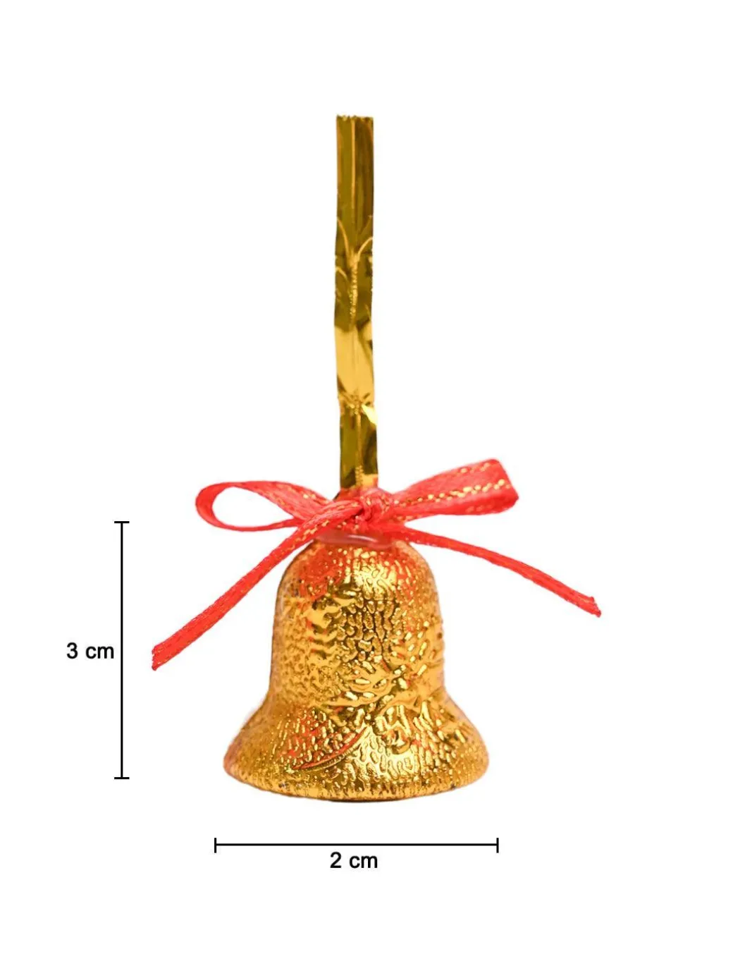 Christmas Bells Tree Decoration (Gold, Set Of 18, Assorted)