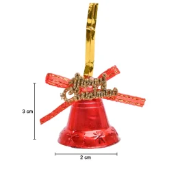 Christmas Bells Tree Decoration (Red, Set Of 18, Assorted)