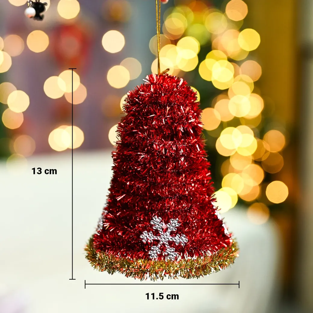 Christmas Decoration Bell Set Of 2 - Red, X-Mas Hanging