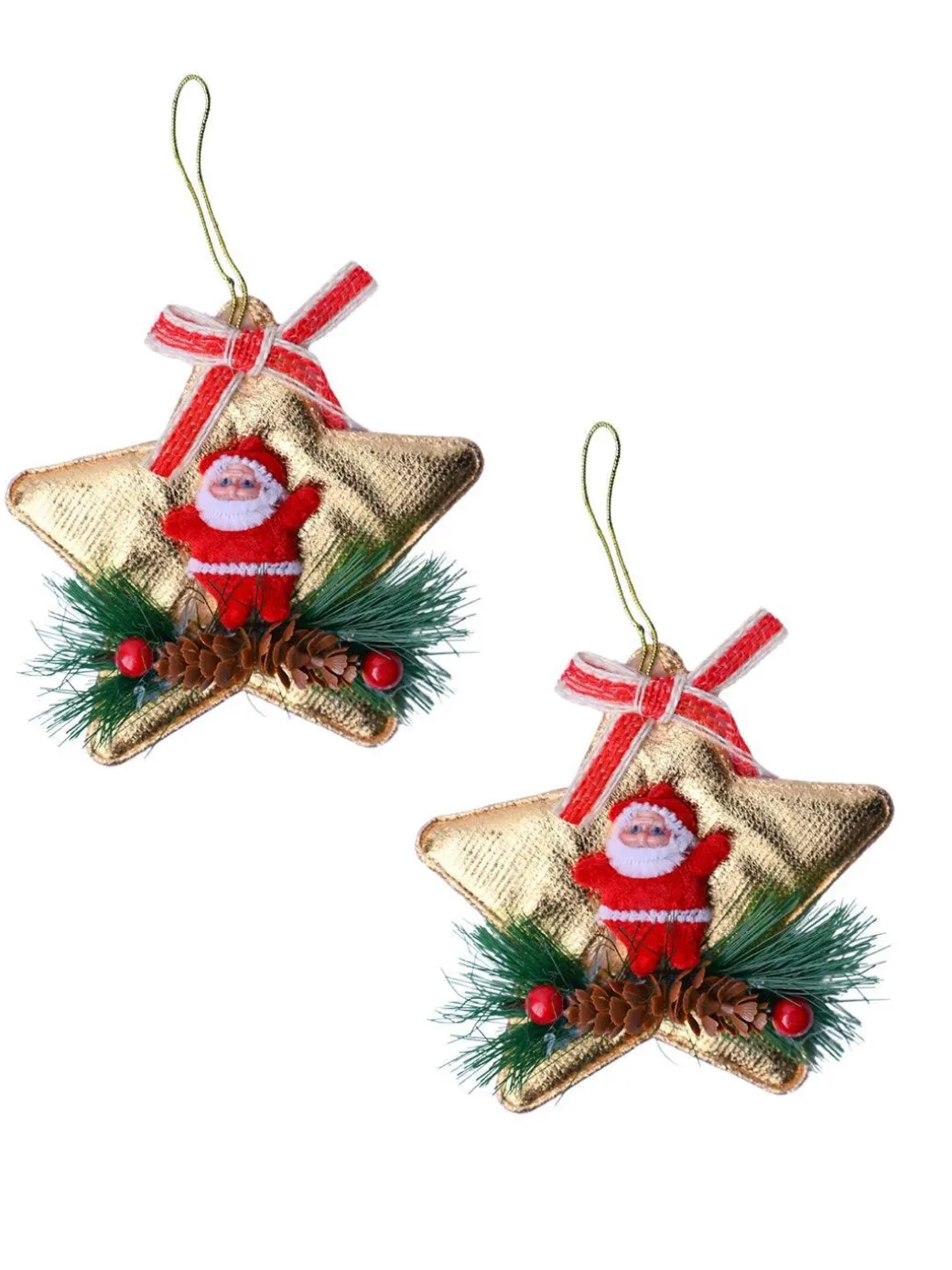 Christmas Decoration Star (Golden & Set Of 2)