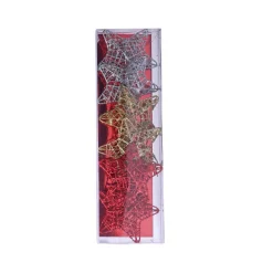Christmas Decoration (White & Golden, Set Of 6 Pcs)