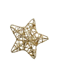Christmas Decoration (White & Golden, Set Of 6 Pcs)