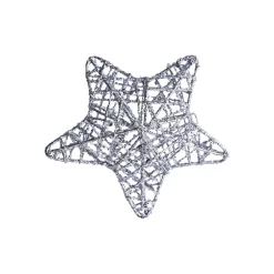 Christmas Decoration (White & Golden, Set Of 6 Pcs)