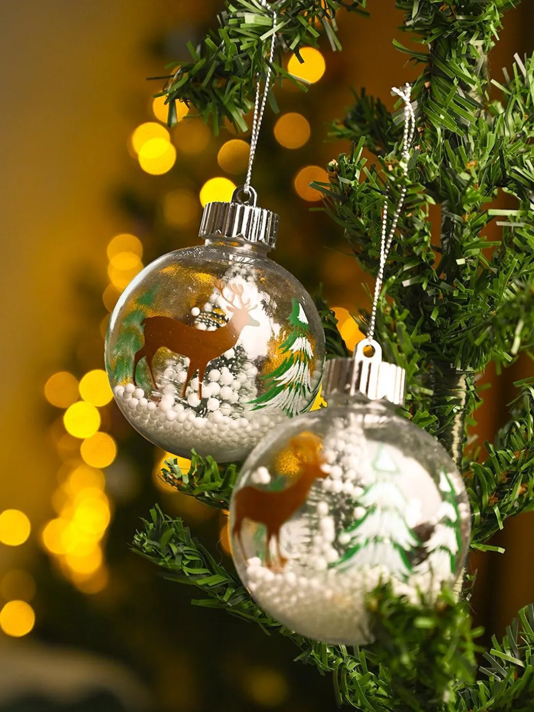 Christmas Hanging Balls Set Of 2 Pcs (Assorted)