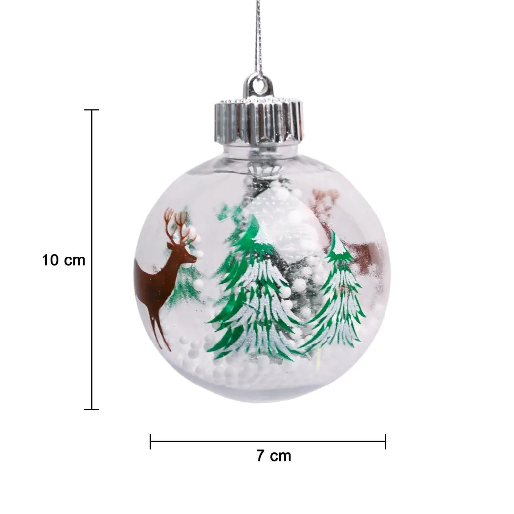 Christmas Hanging Balls Set Of 2 Pcs (Assorted)