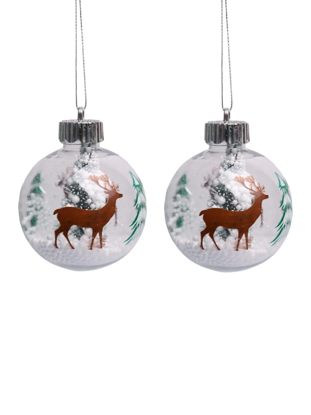Christmas Hanging Balls Set Of 2 Pcs (Assorted)