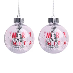 Christmas Hanging Balls Set Of 2 Pcs (Assorted)