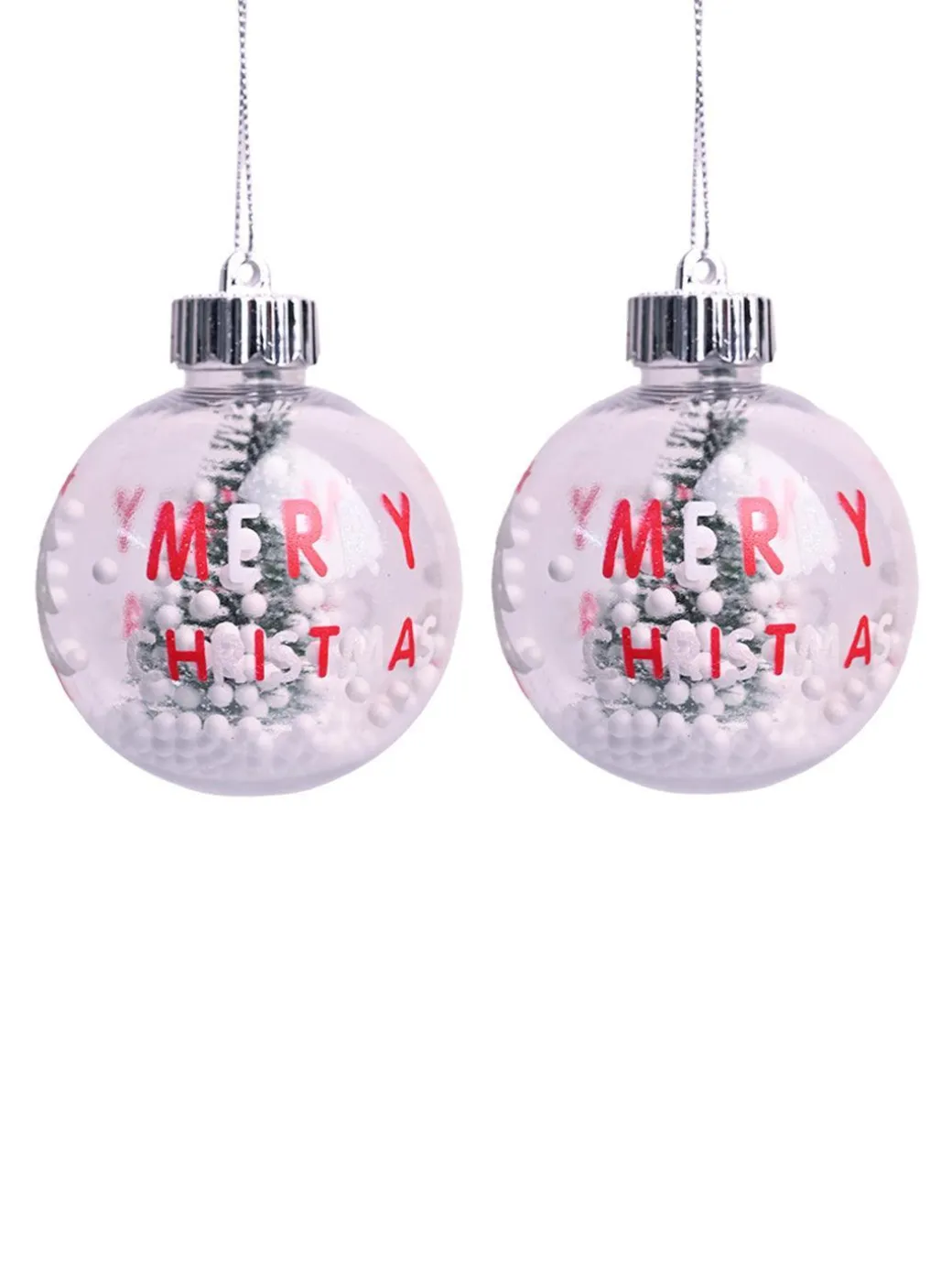 Christmas Hanging Balls Set Of 2 Pcs (Assorted)