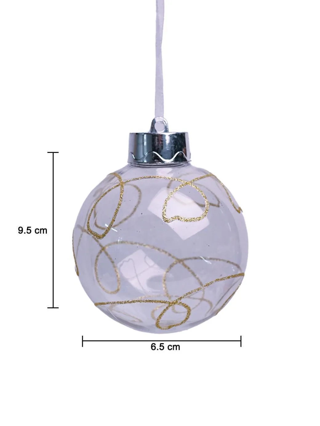 Christmas Hanging Balls Set Of 2 Pcs (Transparent, Assorted)