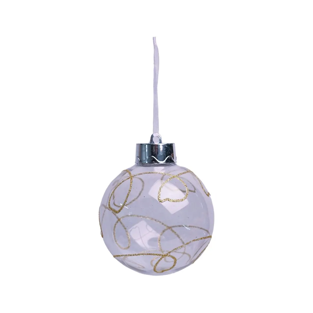Christmas Hanging Balls Set Of 2 Pcs (Transparent, Assorted)