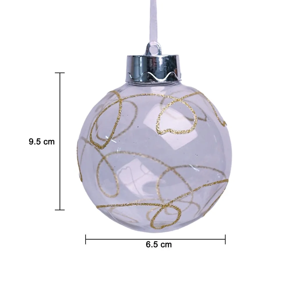 Christmas Hanging Balls Set Of 2 Pcs (Transparent, Assorted)