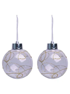 Christmas Hanging Balls Set Of 2 Pcs (Transparent, Assorted)