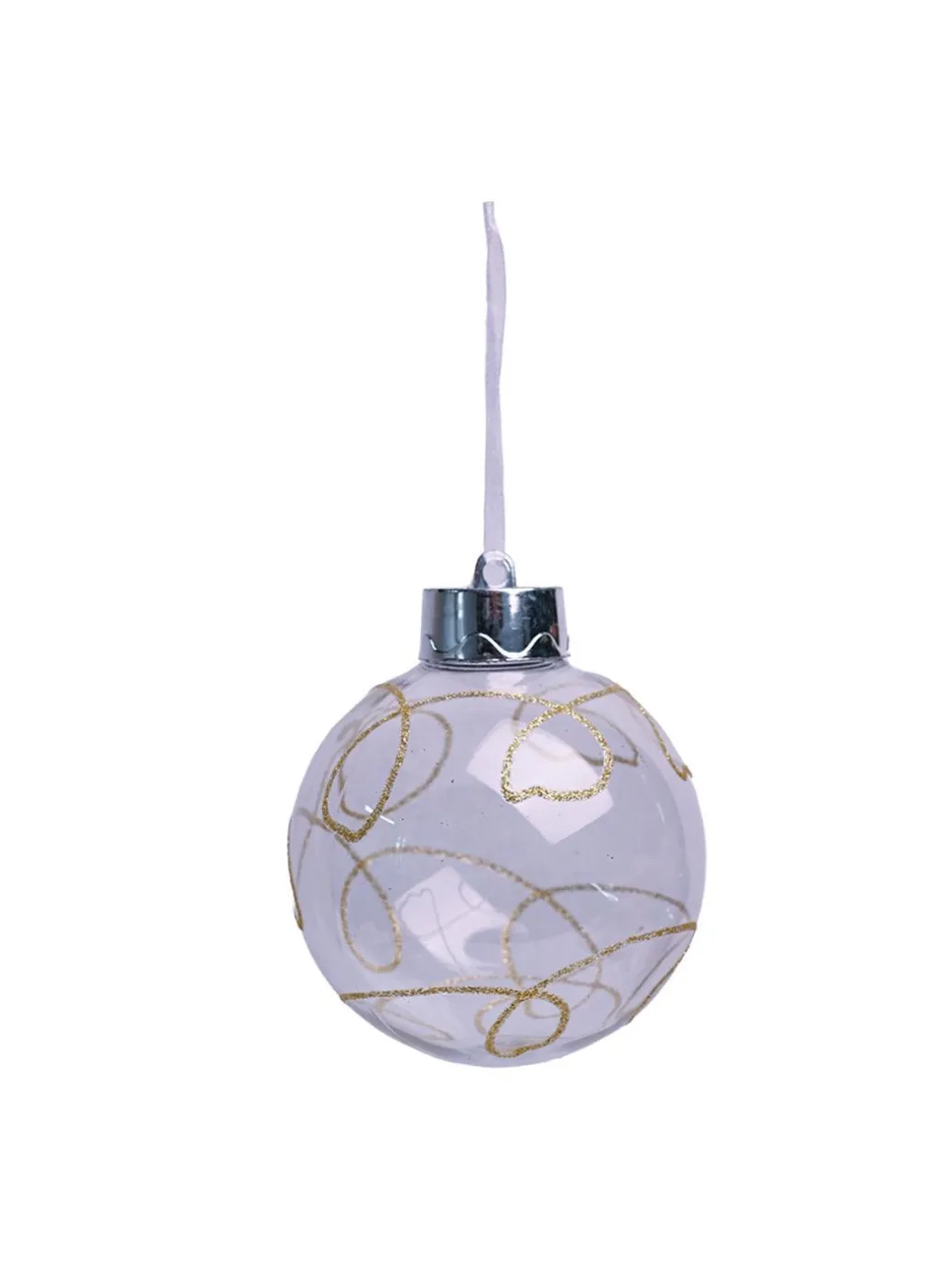 Christmas Hanging Balls Set Of 2 Pcs (Transparent, Assorted)
