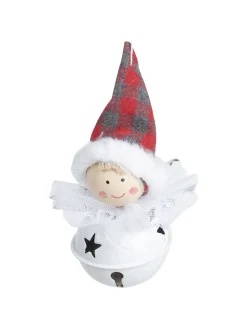 Christmas Hanging Santa Head Ornament With Bell Set Of 4 Pcs - Assorted Design