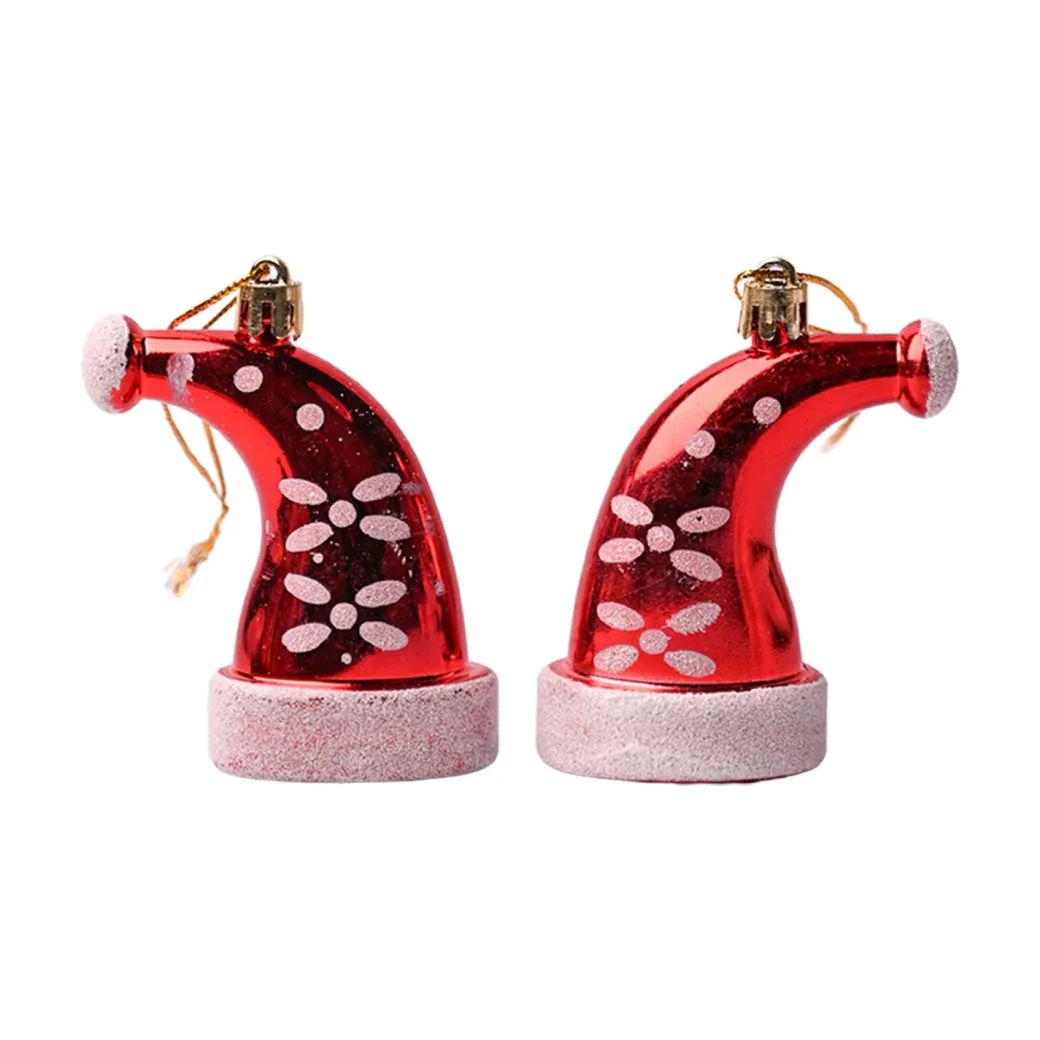 Christmas Santa Cap Decoration Set Of 4 Pcs