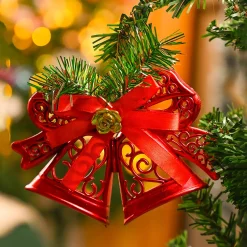 Christmas Tree Hanging Bell (Red, Set Of 2)