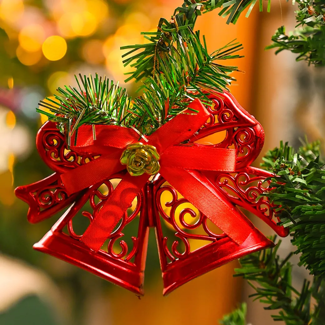 Christmas Tree Hanging Bell (Red, Set Of 2)