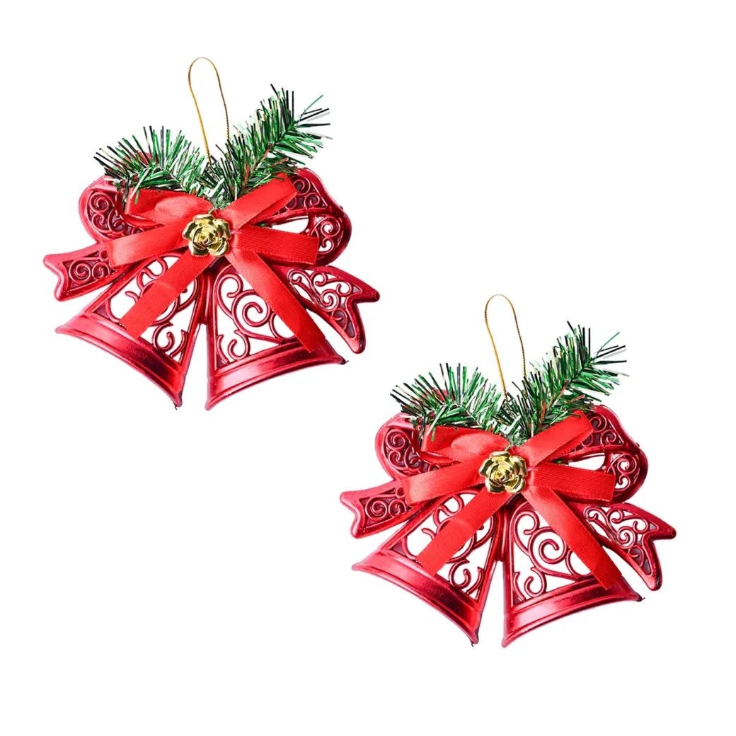 Christmas Tree Hanging Bell (Red, Set Of 2)