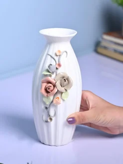 Classic Bloom - White Cylindrical Vase