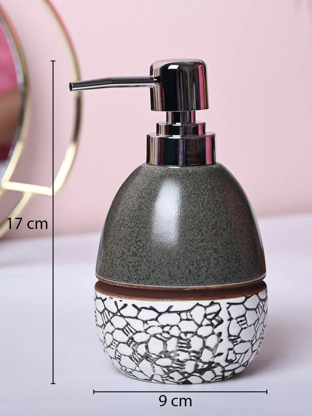 Coastal Blue & White Ceramic Soap Dispenser