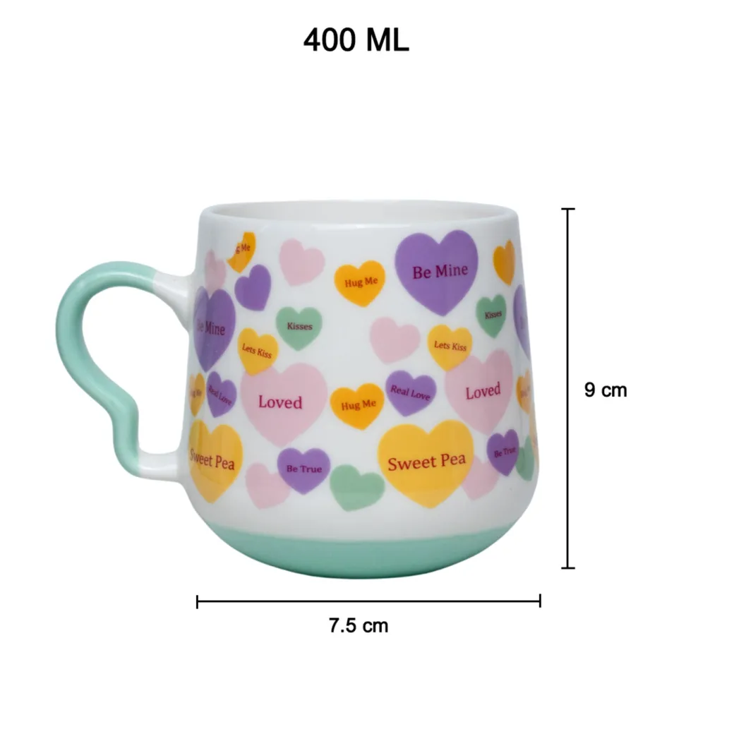Coffee Cup - 400 Ml, Heart Shape Ballon Print
