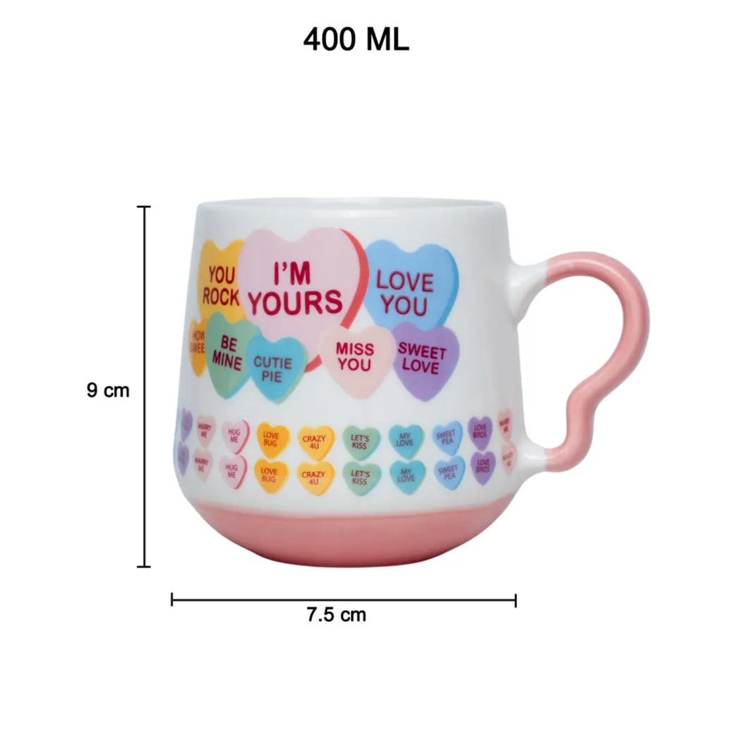 Coffee Cup - 400 Ml, Heart Shape Ballon Print