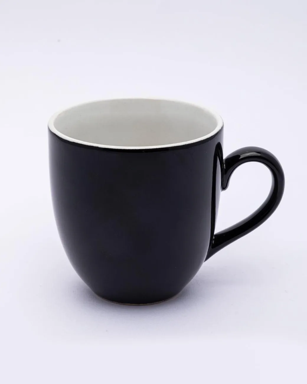 Coffee Mug Set, Handmade, Classic Mug, Black & White Colour, Ceramic, Set of 6, 220 mL