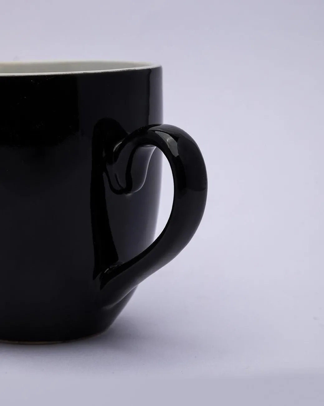 Coffee Mug Set, Handmade, Classic Mug, Black & White Colour, Ceramic, Set of 6, 220 mL