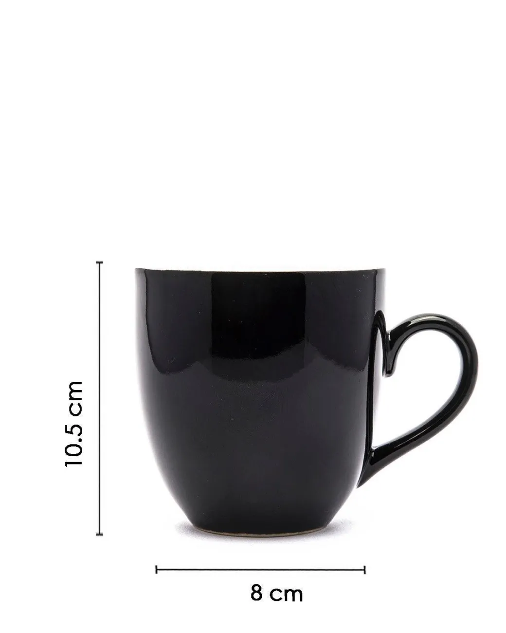 Coffee Mug Set, Handmade, Classic Mug, Black & White Colour, Ceramic, Set of 6, 220 mL