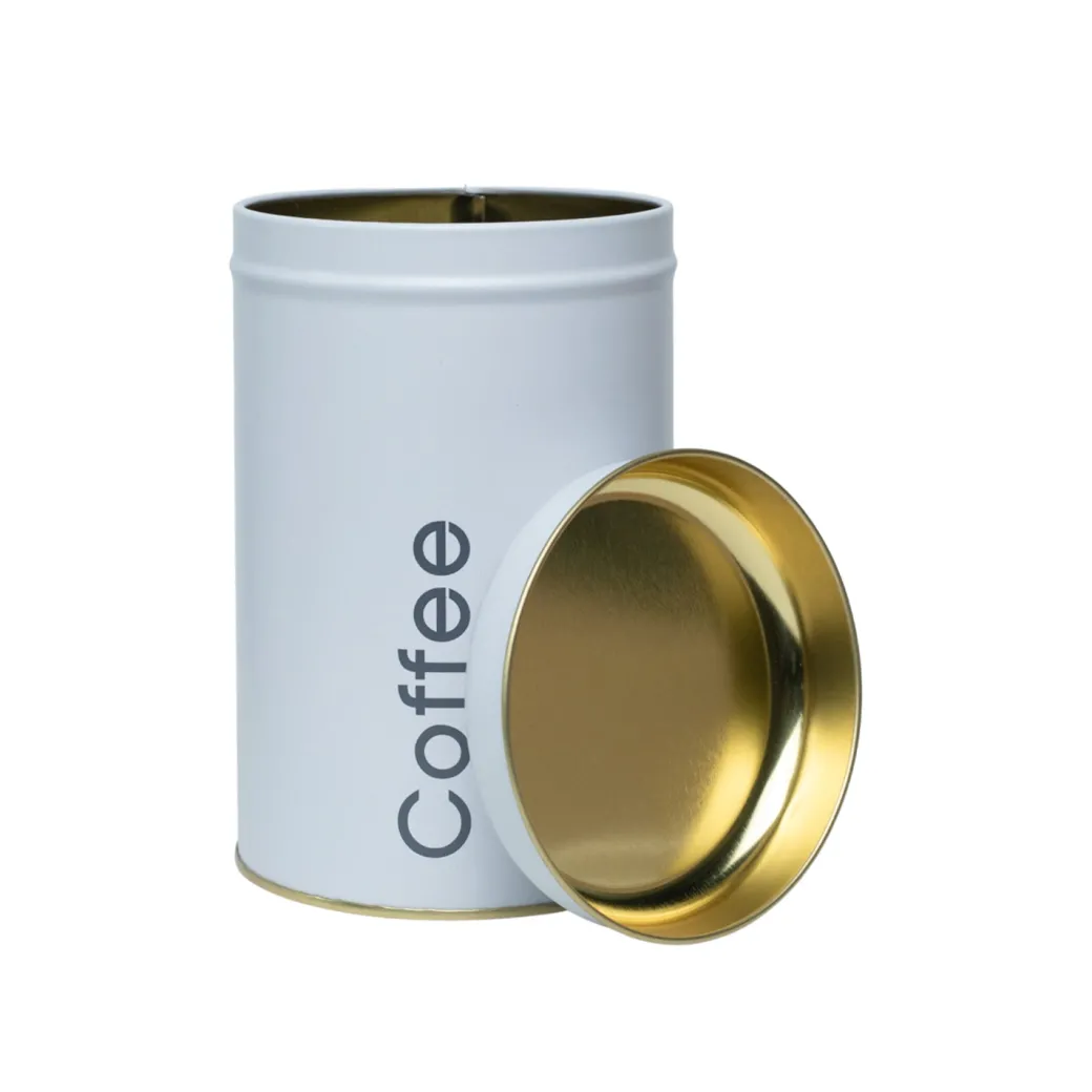 Coffee, Tea & Sugar - Metal Jar Set Of 3, White Color, 1450Ml