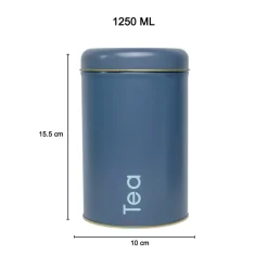 Coffee, Tea & Sugar - Metal Jar Set Of 3, Grey Color, 1450Ml