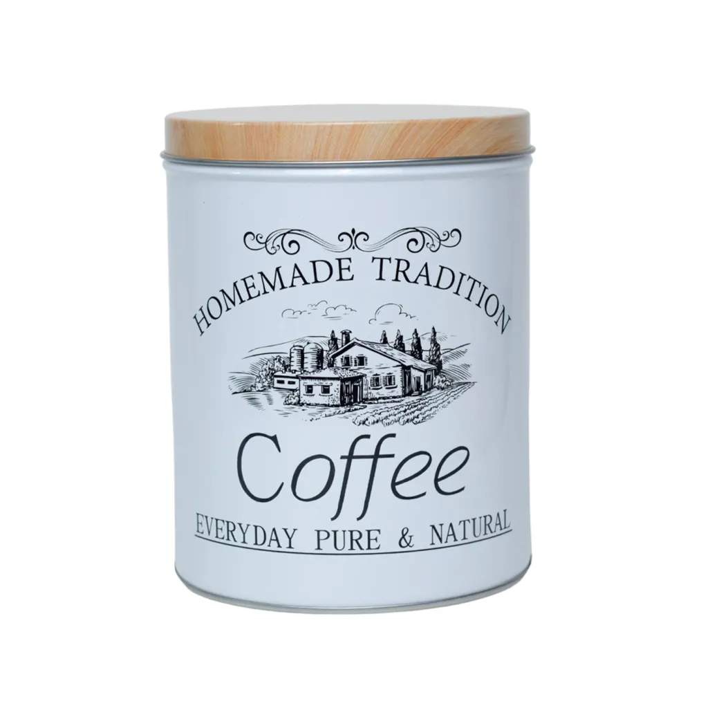 Coffee, Tea & Sugar - Metal Jar Set Of 3, Cylindrical & 1600Ml,