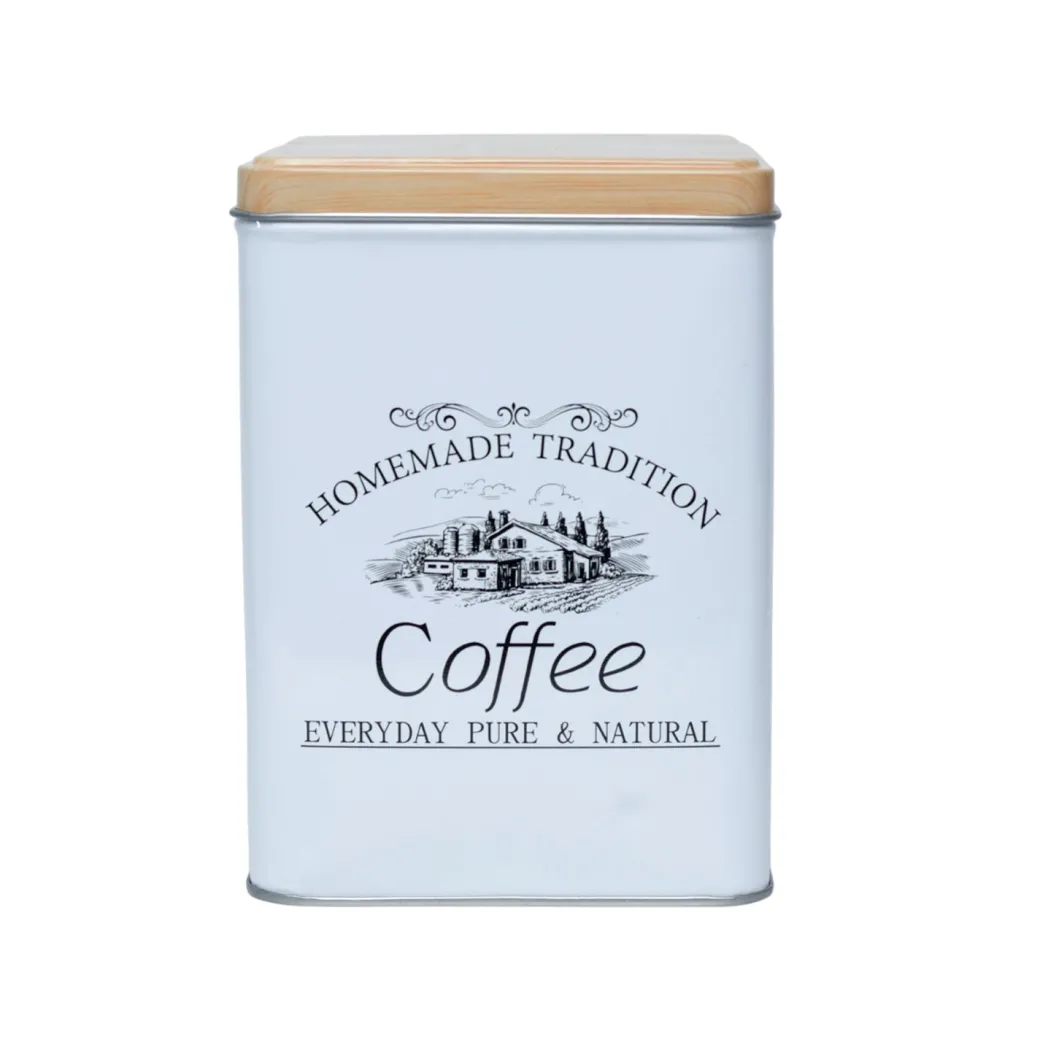 Coffee, Tea & Sugar - Metal Jar Set Of 3, Square & 1600Ml,