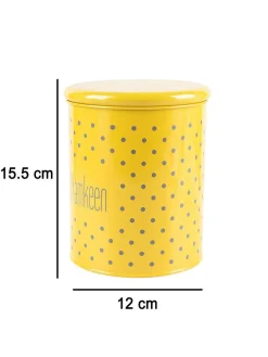 Cookie & Namkeen Jar Set Of 2 ( Yellow, Each 1700 Ml )
