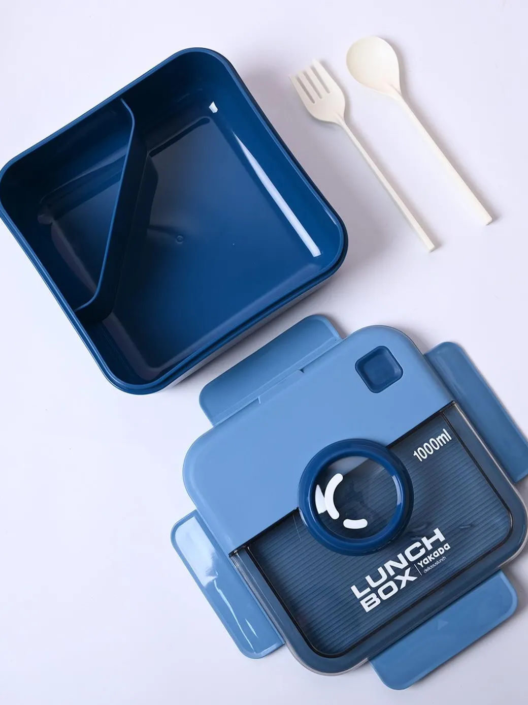 Cool Blue Lunch Set: 1 Spoon, 1 Fork & 1 Box